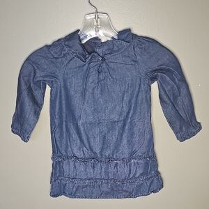 GAP Blue Blouson Chambray Blouse